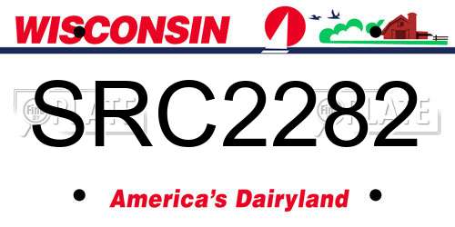 SRC2282 Wisconsin License Plate
