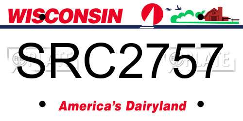 SRC2757 Wisconsin License Plate