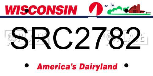 SRC2782 Wisconsin License Plate
