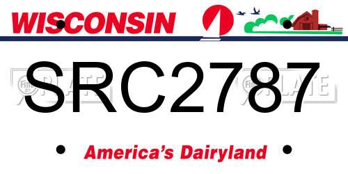 SRC2787 Wisconsin License Plate