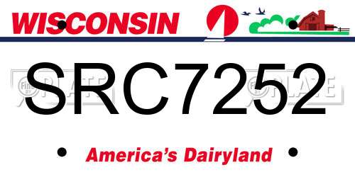 SRC7252 Wisconsin License Plate