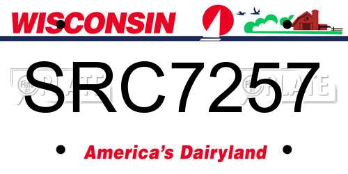 SRC7257 Wisconsin License Plate