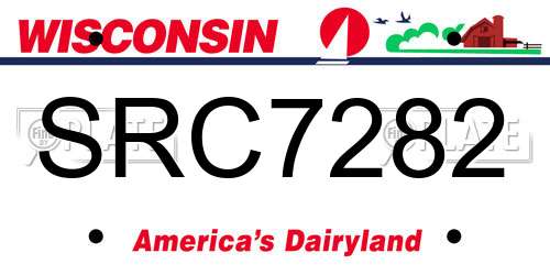 SRC7282 Wisconsin License Plate