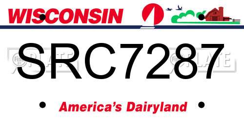 SRC7287 Wisconsin License Plate