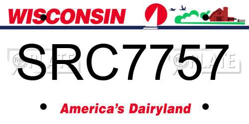 SRC7757 Wisconsin License Plate