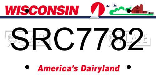 SRC7782 Wisconsin License Plate