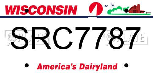 SRC7787 Wisconsin License Plate