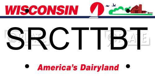 SRCTTBT Wisconsin License Plate