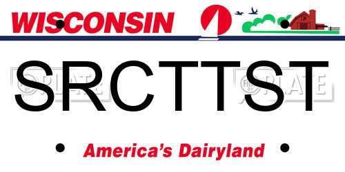 SRCTTST Wisconsin License Plate
