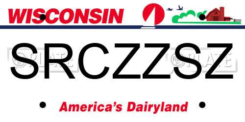 SRCZZSZ Wisconsin License Plate