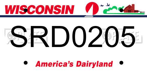 SRD0205 Wisconsin License Plate