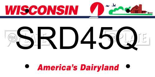 SRD45Q Wisconsin License Plate