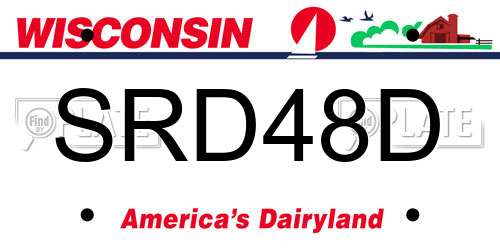 SRD48D Wisconsin License Plate