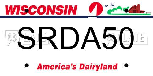 SRDA50 Wisconsin License Plate