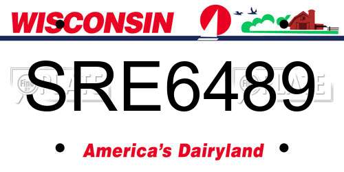 SRE6489 Wisconsin License Plate