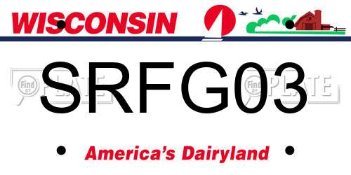 SRFG03 Wisconsin License Plate