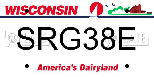 SRG38E Wisconsin License Plate