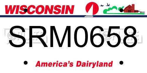 SRM0658 Wisconsin License Plate