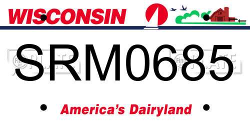 SRM0685 Wisconsin License Plate