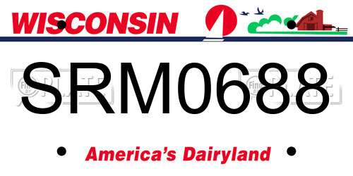 SRM0688 Wisconsin License Plate