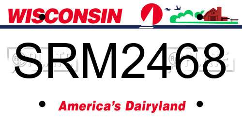 SRM2468 Wisconsin License Plate