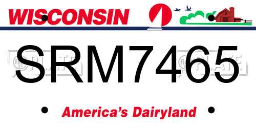 SRM7465 Wisconsin License Plate
