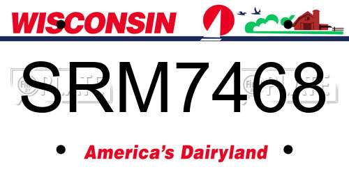 SRM7468 Wisconsin License Plate