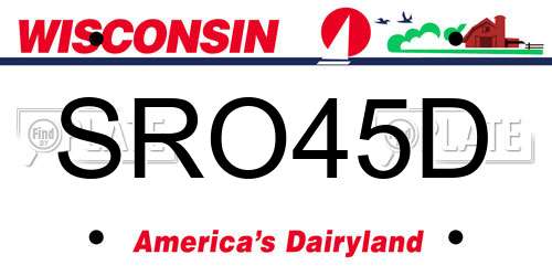 SRO45D Wisconsin License Plate