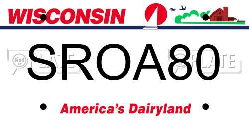 SROA80 Wisconsin License Plate