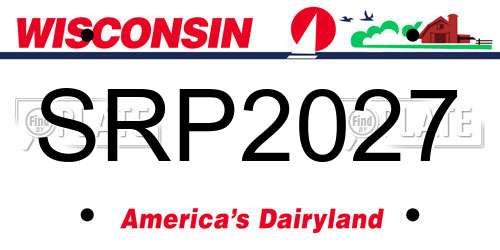 SRP2027 Wisconsin License Plate