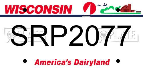SRP2077 Wisconsin License Plate