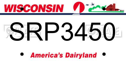 SRP3450 Wisconsin License Plate