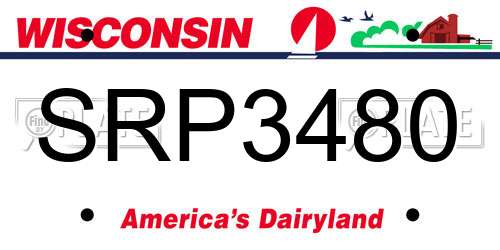 SRP3480 Wisconsin License Plate
