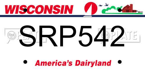 SRP542 Wisconsin License Plate