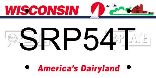 SRP54T Wisconsin License Plate