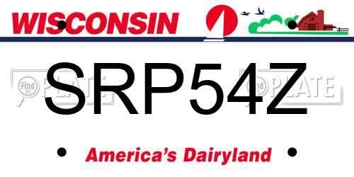 SRP54Z Wisconsin License Plate