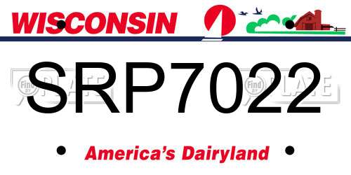 SRP7022 Wisconsin License Plate