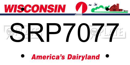 SRP7077 Wisconsin License Plate