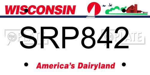 SRP842 Wisconsin License Plate