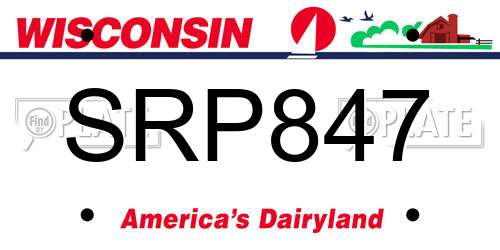 SRP847 Wisconsin License Plate