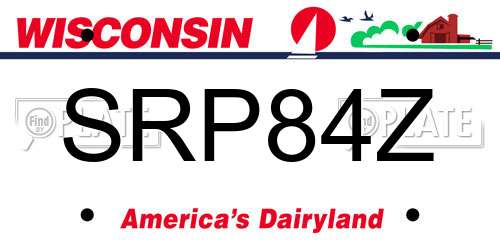 SRP84Z Wisconsin License Plate