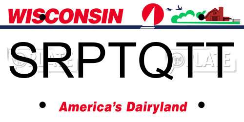 SRPTQTT Wisconsin License Plate