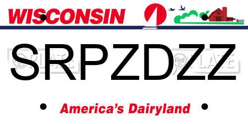 SRPZDZZ Wisconsin License Plate