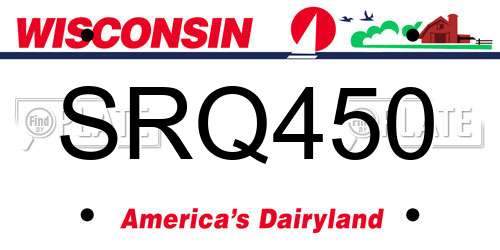 SRQ450 Wisconsin License Plate