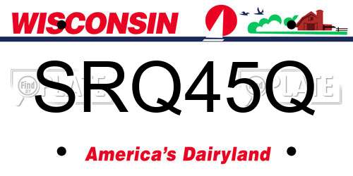 SRQ45Q Wisconsin License Plate
