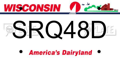 SRQ48D Wisconsin License Plate