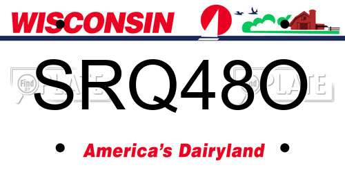 SRQ48O Wisconsin License Plate