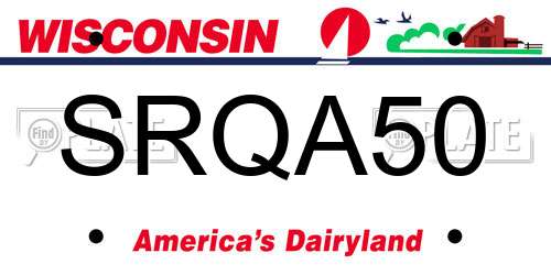 SRQA50 Wisconsin License Plate