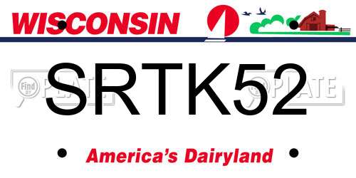 SRTK52 Wisconsin License Plate