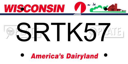 SRTK57 Wisconsin License Plate